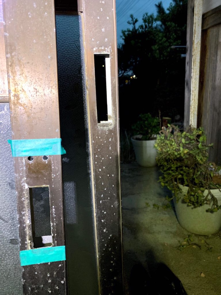 愛知県大府市の戸建住宅にて、玄関引戸の錠前取替工事を行いました。【窓香房】