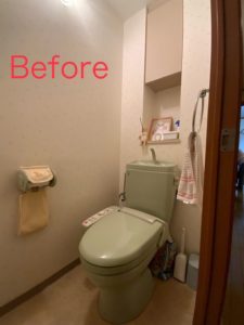 愛知県大府市にて、トイレ交換のワンデーリフォーム工事を行いました。（LIXILマンションリフォーム用アメージュ）【窓香房】