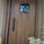 愛知県大府市の店舗にて、断熱ドアカバー工事を行いました。(YKK ドアリモ D30 スマコン電池式 ポケットキー PRドライチーク(新色)枠 本体N13N親子 外観右勝手)【窓香房】